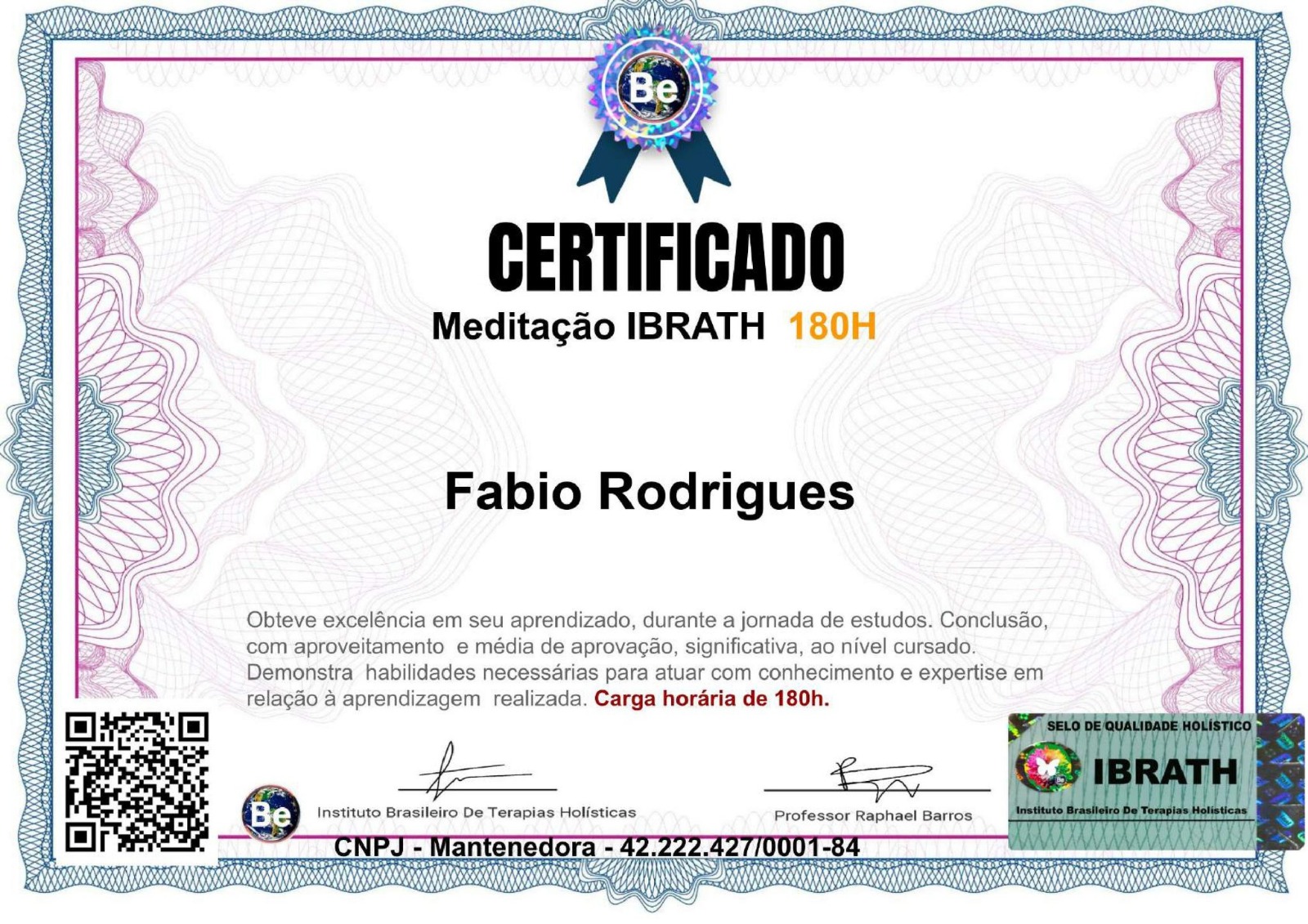 Certificado Meditação