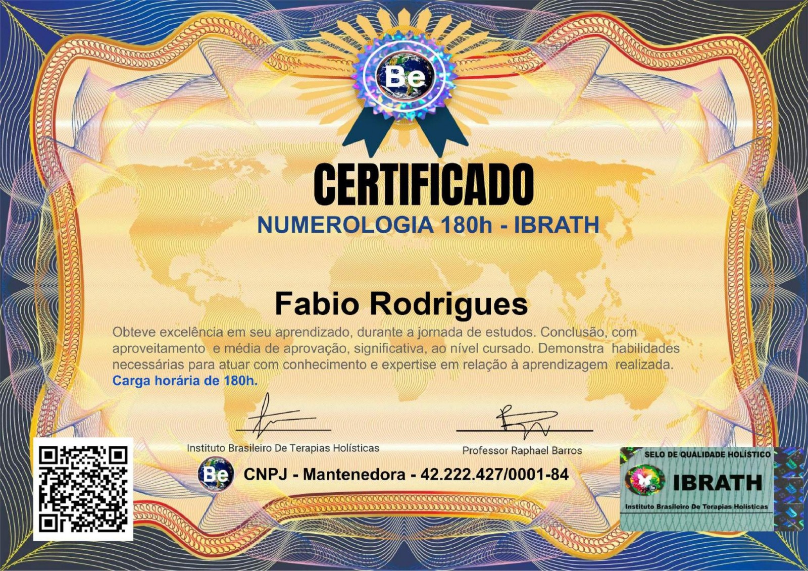 Certificado Numerologia